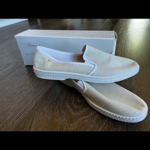 Rivieras Leisure Slip-Ons - Motel Grey Canvas - size 43